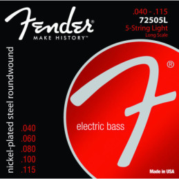 Fender 7250HM 040-115 Nickel-Plated Steel Long-Scale Muta per basso...