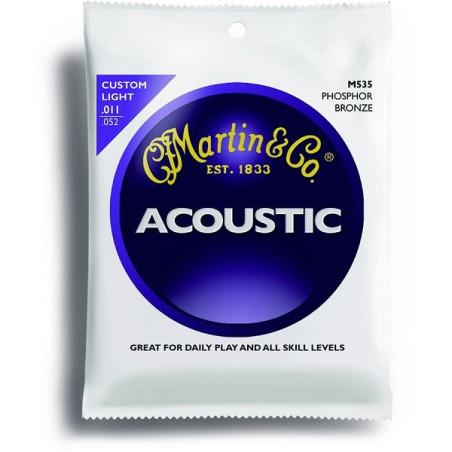 MARTIN M535 - Muta per chitarra acustica custom light .011 - .015 -...