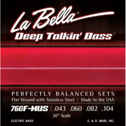 LABELLA Muta di corde per basso 4 corde, 043-104, scala 30'' thru-b...