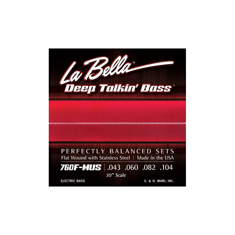 LABELLA Muta di corde per basso 4 corde, 043-104, scala 30'' thru-b...