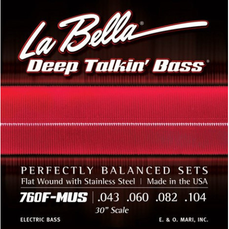 LABELLA Muta di corde per basso 4 corde, 043-104, scala 30'' thru-b...