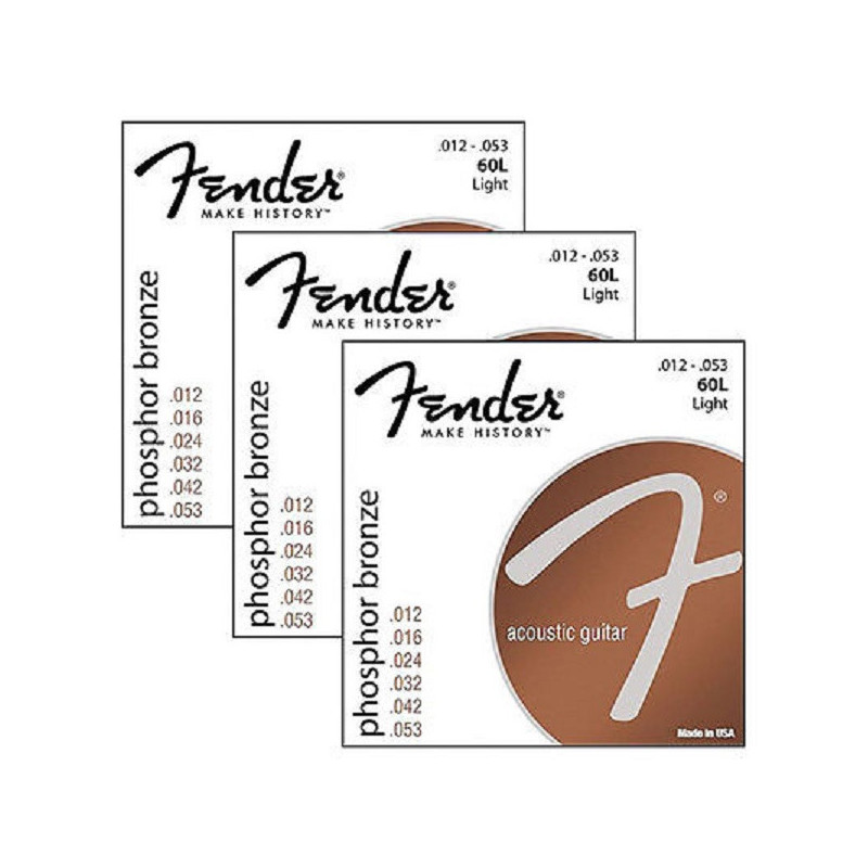 Pack 3 mute per chitarra acustica 60L 012-052 Phosphor Bronze Wound...