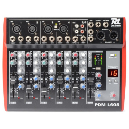 PDM-L605 MIXER 6 CHANNEL MP3/ECHO | Disalvatoremusicstore.it
