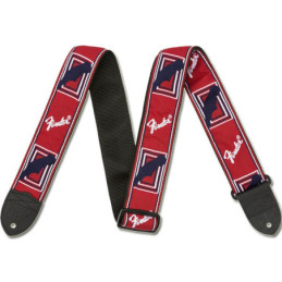 Fender® 2 Monogrammed Strap, Red/White/Blue, TRACOLLA | Disalvatore...