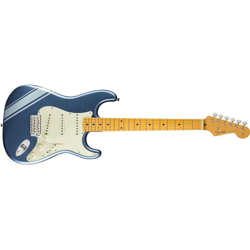 Traditional 50s Strat manico acero placid blue con strisce | Disalv...