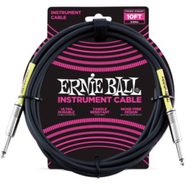 ERNIE BALL 6048 Cavo strumento Nero Jack 3 mt | Disalvatoremusicsto...
